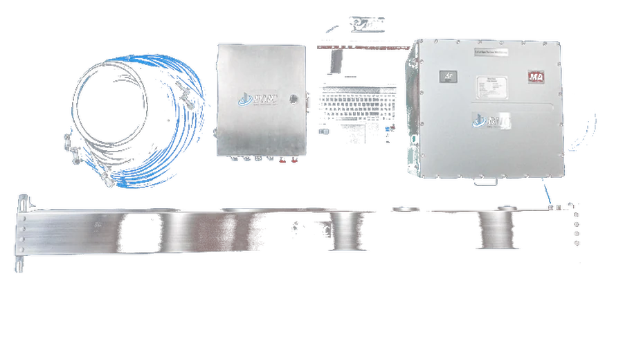 Conjunto de raio-X móvel DMC com barra de detecção, caixas de controle e cabeamento